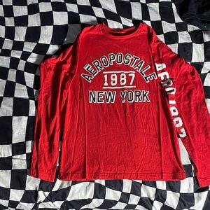 Aeropostale Red Graphic Long Sleeve Tee